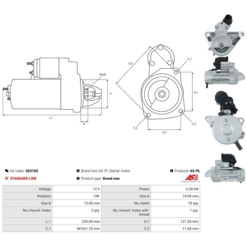 AS-PL Starter AS S6316S