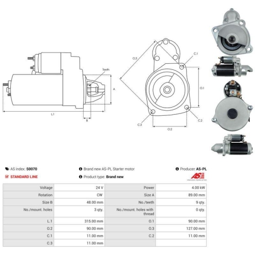 AS-PL Starter AS S0070