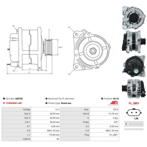 AS-PL Generator AS A0875S