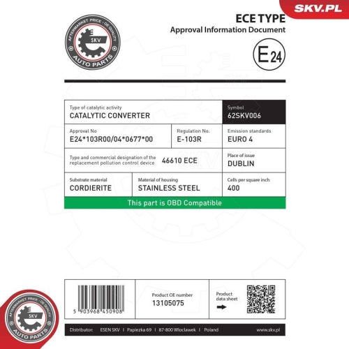 ESEN SKV Katalysator 62SKV006
