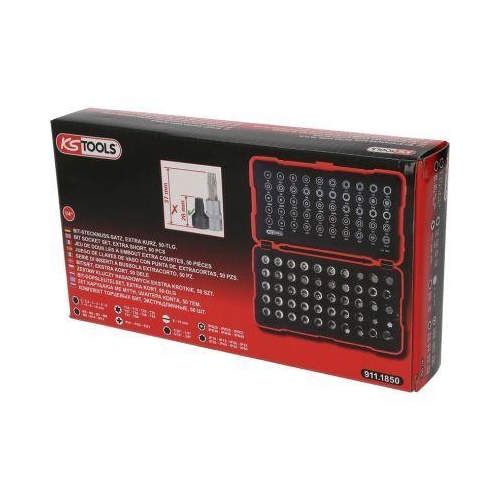 1/4 Zoll Bit-Stecknuss-Satz, extra kurz, 50-tlg KS TOOLS 911.1850