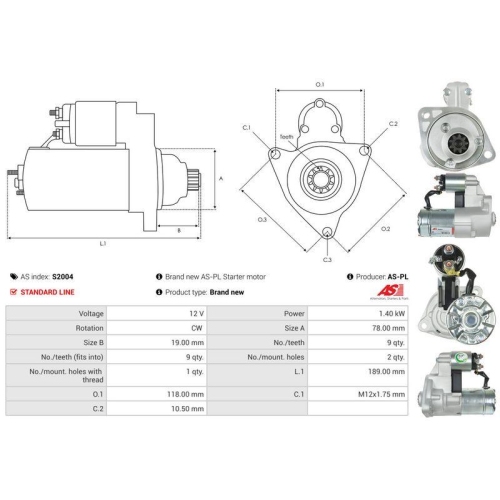 AS-PL Starter Brandneu AS-PL S2004