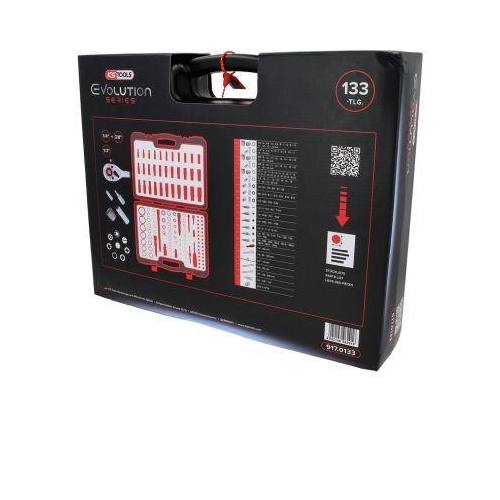 1/4 Zoll+3/8 Zoll+1/2 Zoll Steckschl&uuml;ssel-Satz, 133-tlg KS TOOLS 917.0133