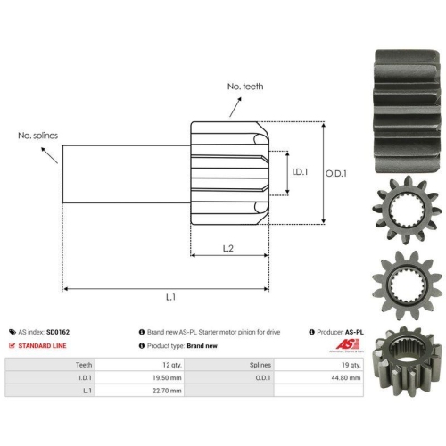 AS-PL Freilaufgetriebe, Starter AS SD0162