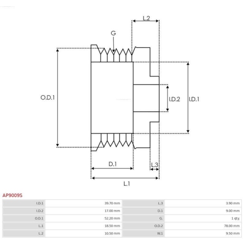 AS-PL Riemenscheibe, Generator Brandneu AS-PL