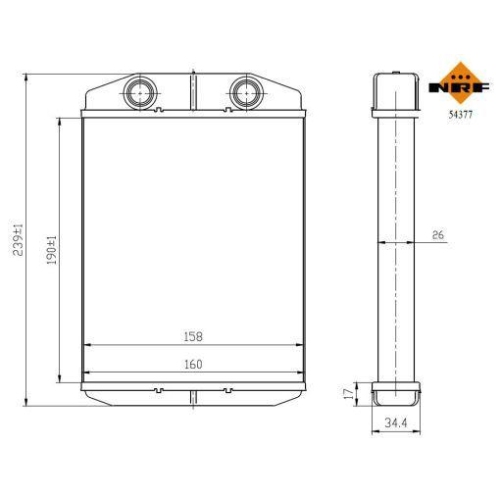 NRF W&auml;rmetauscher, Innenraumheizung 54377