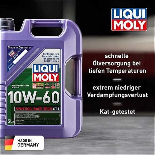 Liqui Moly Synthoil Race Tech GT1 Motoröl 10W-60, 15-Liter 3 Kanister Art.Nr. 13