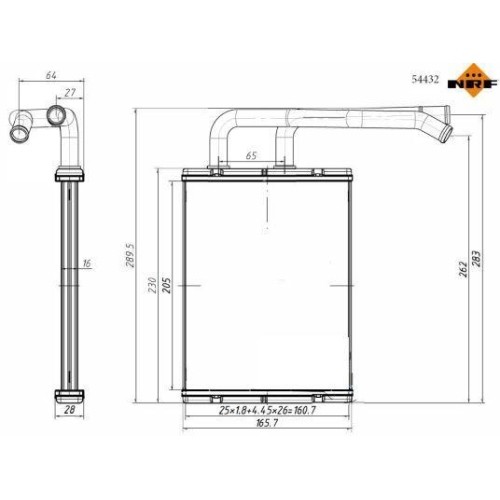 NRF W&auml;rmetauscher, Innenraumheizung 54432