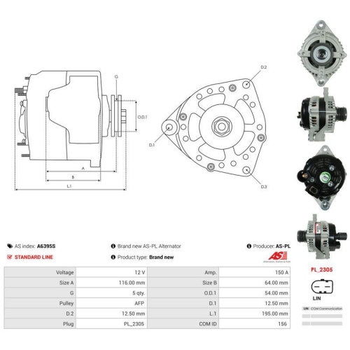 AS-PL Generator AS A6395S