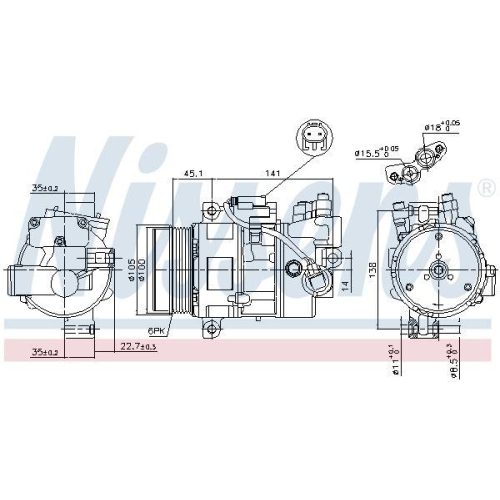 NISSENS Kompressor, Klimaanlage ** FIRST FIT ** 89043