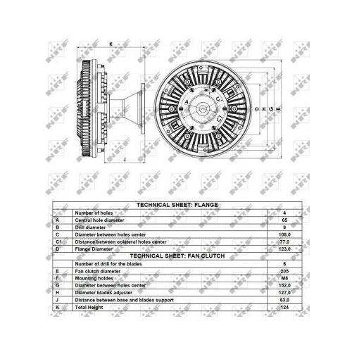 NRF Kupplung, K&uuml;hlerl&uuml;fter 49107