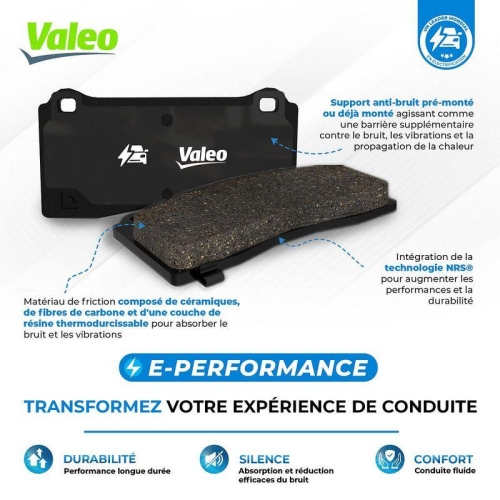 VALEO Bremsbelagsatz, Scheibenbremse E-PERFORMANCE 610540