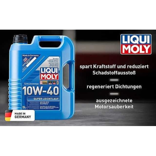 LIQUI MOLY Motoröl Super Leichtlauf 10W-40 20 Liter Set Satz 4x5 Liter Kanister