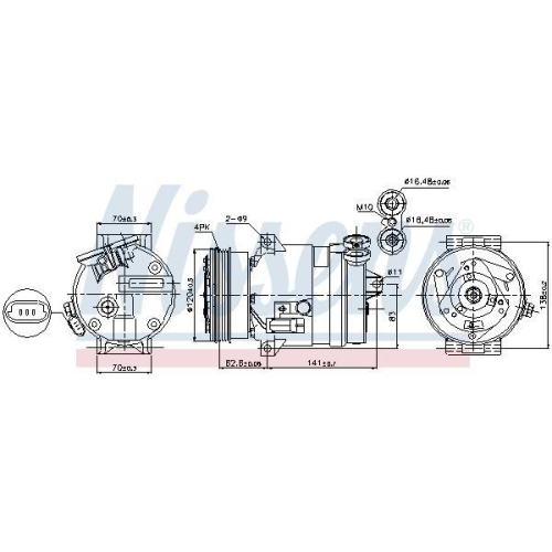 NISSENS Kompressor, Klimaanlage ** FIRST FIT ** 89258