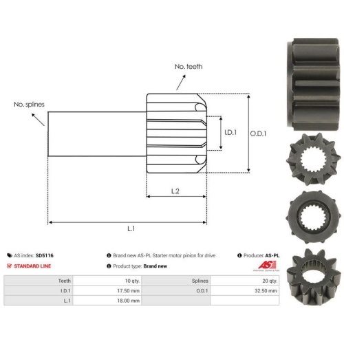 AS-PL Freilaufgetriebe, Starter AS SD5116