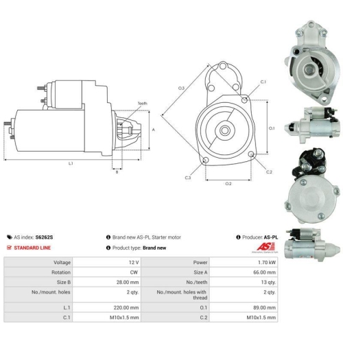 AS-PL Starter AS S6262S