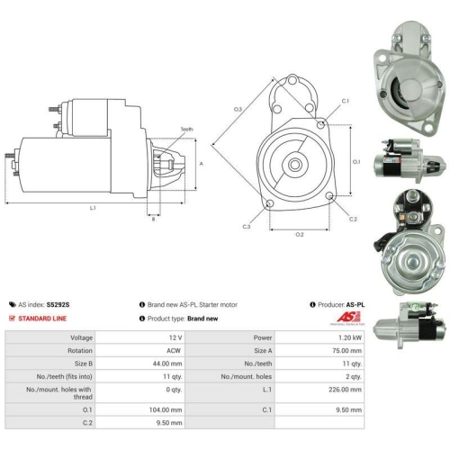 AS-PL Starter AS S5292S