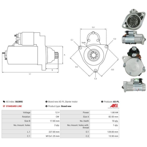 AS-PL Starter AS S6289S