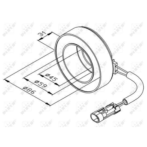 NRF Spule, Magnetkupplung (Kompressor) 38475