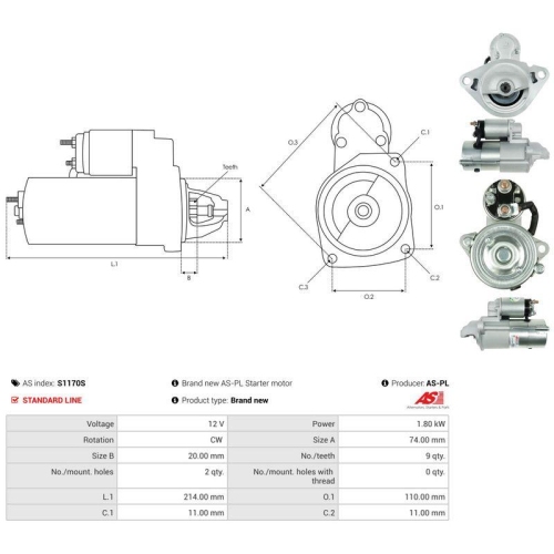 AS-PL Starter AS S1170S