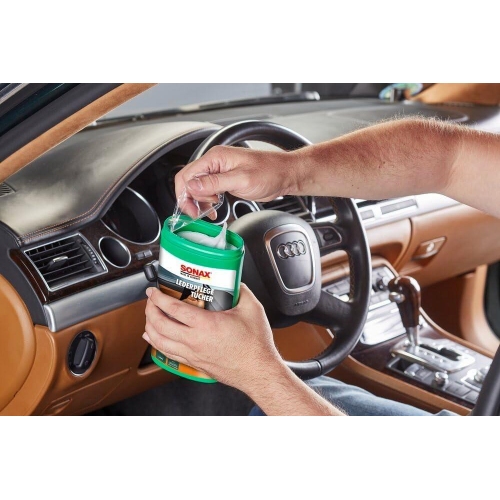 SONAX Leder Pflege Tücher Box 25 Stück 04123000