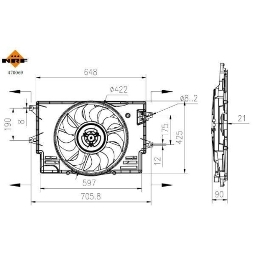 NRF L&uuml;fter, Motork&uuml;hlung 470069