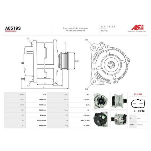 AS-PL Generator AS A0519S