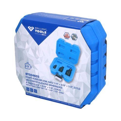 Kraft-Kugelgelenk-Satz 1/4 + 3/8 + 1/2 Zoll, 3-tlg BRILLIANT TOOLS BT024603