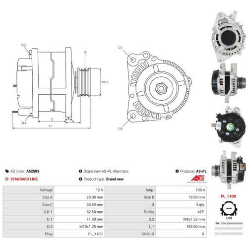 AS-PL Generator AS A6250S