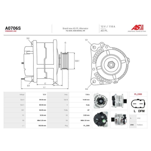 AS-PL Generator AS A0706S