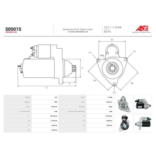 AS-PL Starter AS S0501S