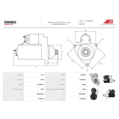 AS-PL Starter AS S0686S