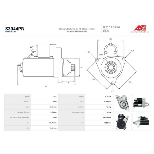 AS-PL Starter Wiederaufbereitet AS S3044PR