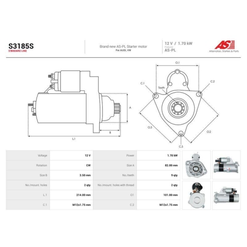 AS-PL Starter AS S3185S