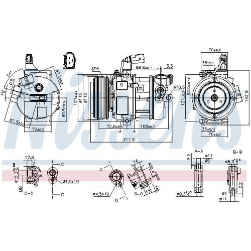 NISSENS Kompressor, Klimaanlage ** FIRST FIT ** 890087