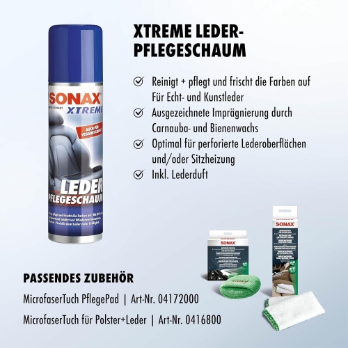 SONAX Microfasertuch für Polsterbürste / Lederbürste 04168000