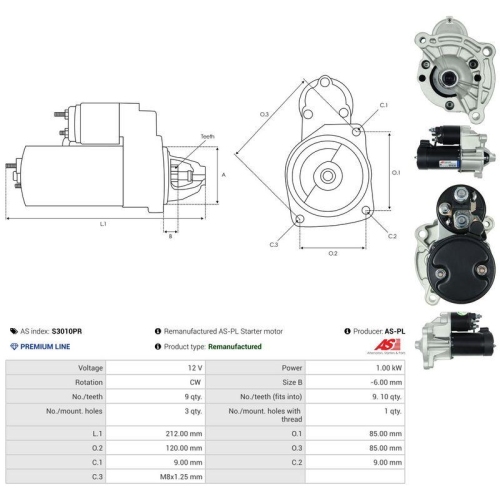 AS-PL Starter Wiederaufbereitet AS S3010PR