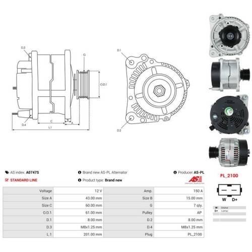 AS-PL Generator AS A0747S