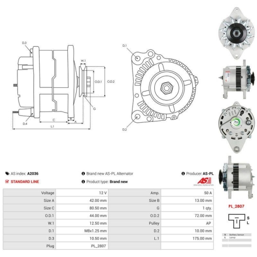 AS-PL Generator AS A2036