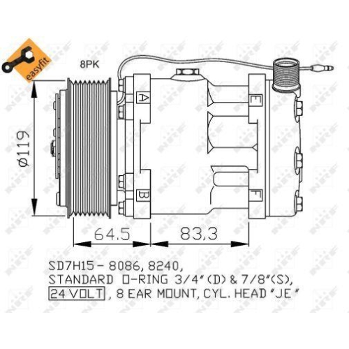 NRF Kompressor, Klimaanlage EASY FIT 32770