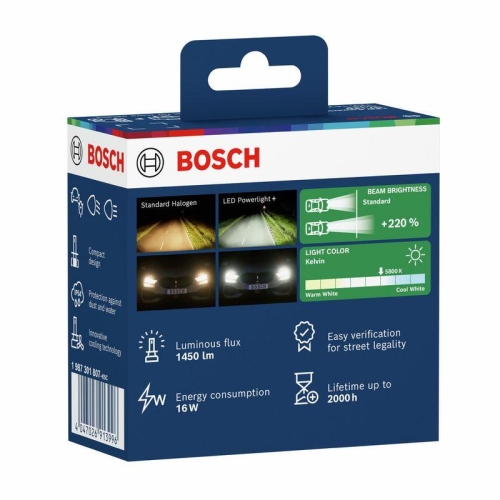 BOSCH Gl&uuml;hlampe, Fernscheinwerfer LED Powerlight+ TWIN 1 987 301 807