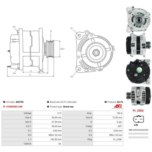 AS-PL Generator AS A0575S