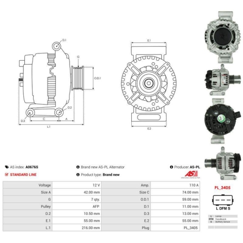 AS-PL Generator AS A0676S