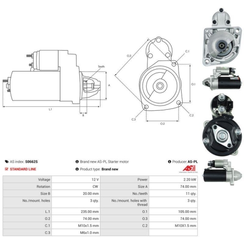 AS-PL Starter AS S0662S