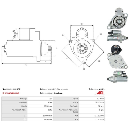 AS-PL Starter AS S3167S