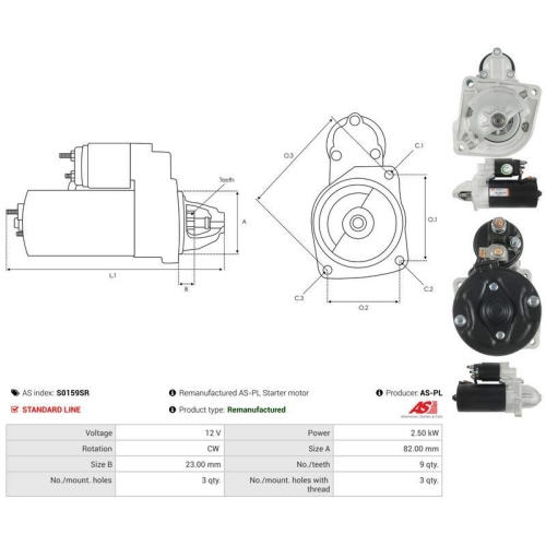 AS-PL Starter Wiederaufbereitet AS S0159SR