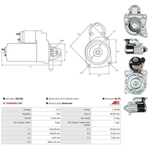 AS-PL Starter AS S5418S