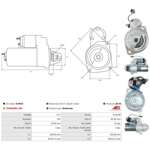 AS-PL Starter AS S1091S