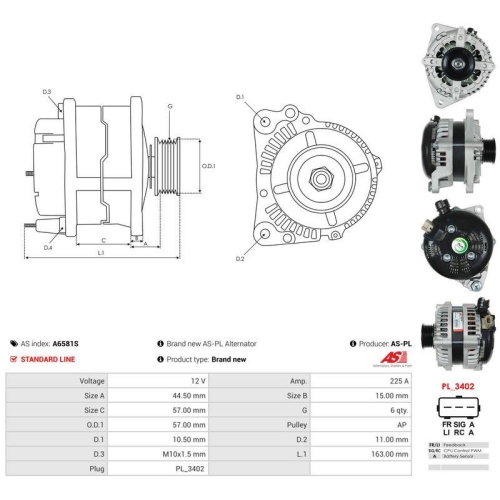 AS-PL Generator AS A6581S
