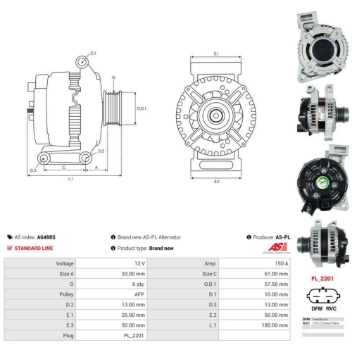 AS-PL Generator AS A6488S